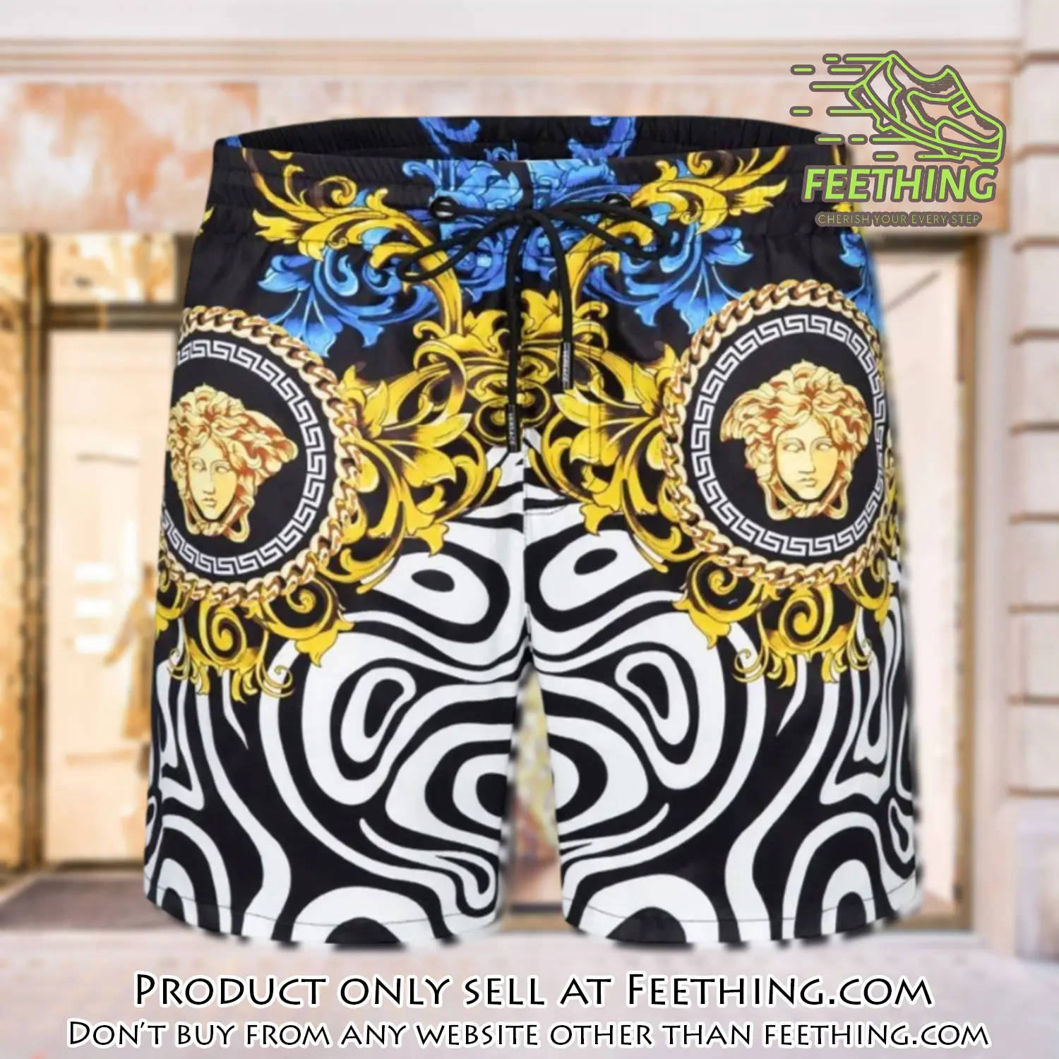 Versace new 3d luxury all over print shorts pants for men ft4529289